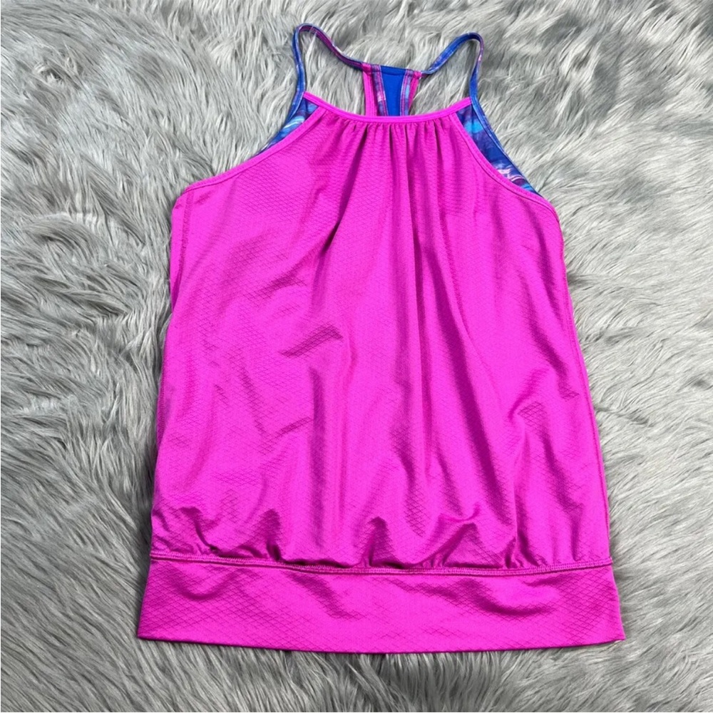 Ivivva Girls Double Dutch Tank Top Pink Blue Size 14